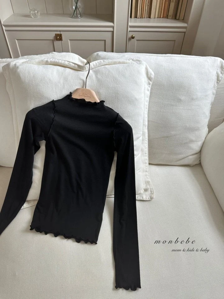 Monbebe - Korean Women Fashion - #thatsdarling - Adult 24 Wave Half Turtleneck Tee - 3