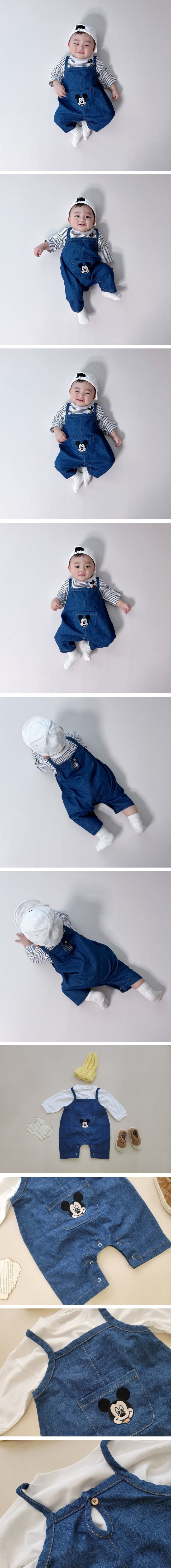 Moran - Korean Baby Fashion - #babyboutiqueclothing - Pocket Denim Bodysuit