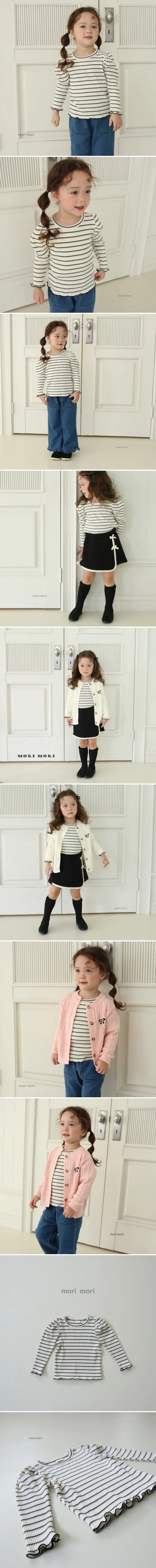 Mori Mori - Korean Children Fashion - #kidsshorts - Stripe Rib Tee