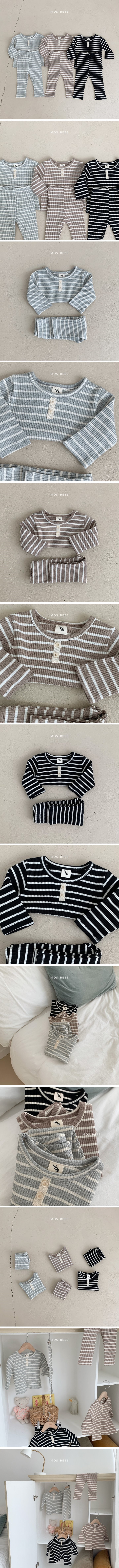 Mos Bebe - Korean Baby Fashion - #babyootd - Lauren Stripe Easywear