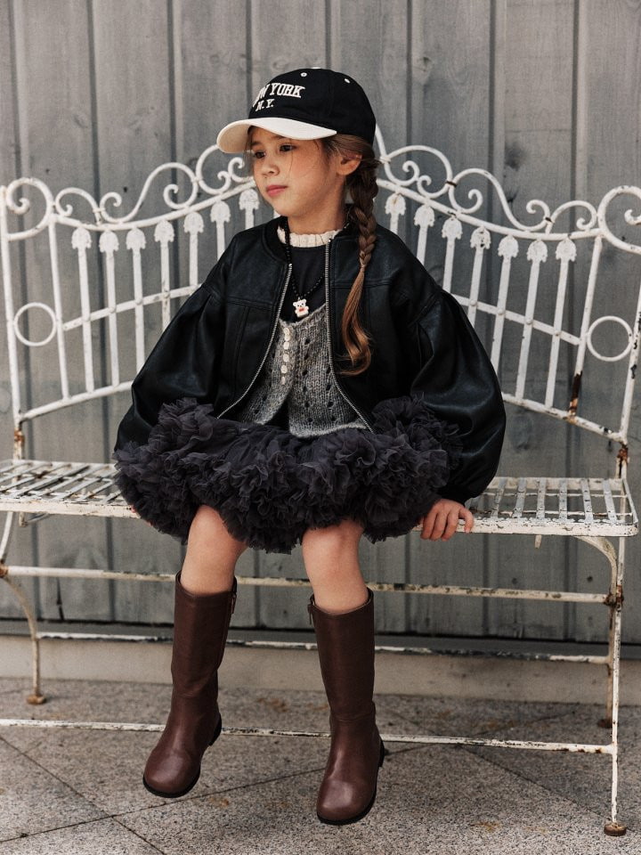 Mumunbaba - Korean Children Fashion - #designkidswear - Little Leather Jumper - 2