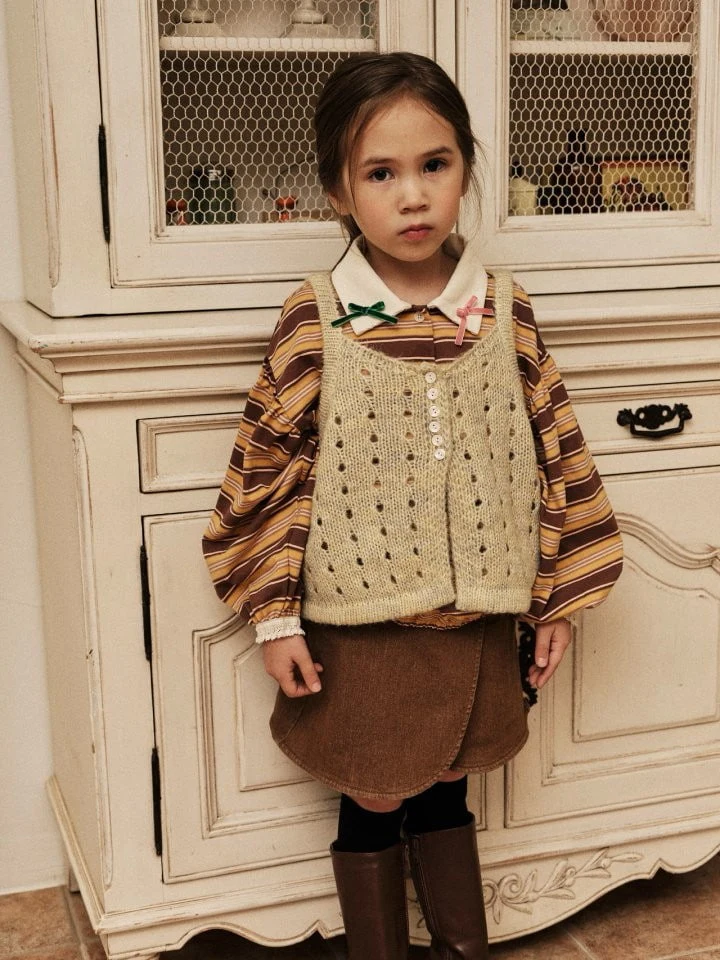 Mumunbaba - Korean Children Fashion - #kidsshorts - Wool Knit Vest - 2