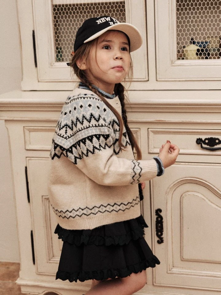 Mumunbaba - Korean Children Fashion - #minifashionista - Jacquard Wool Knit Cardigan - 3