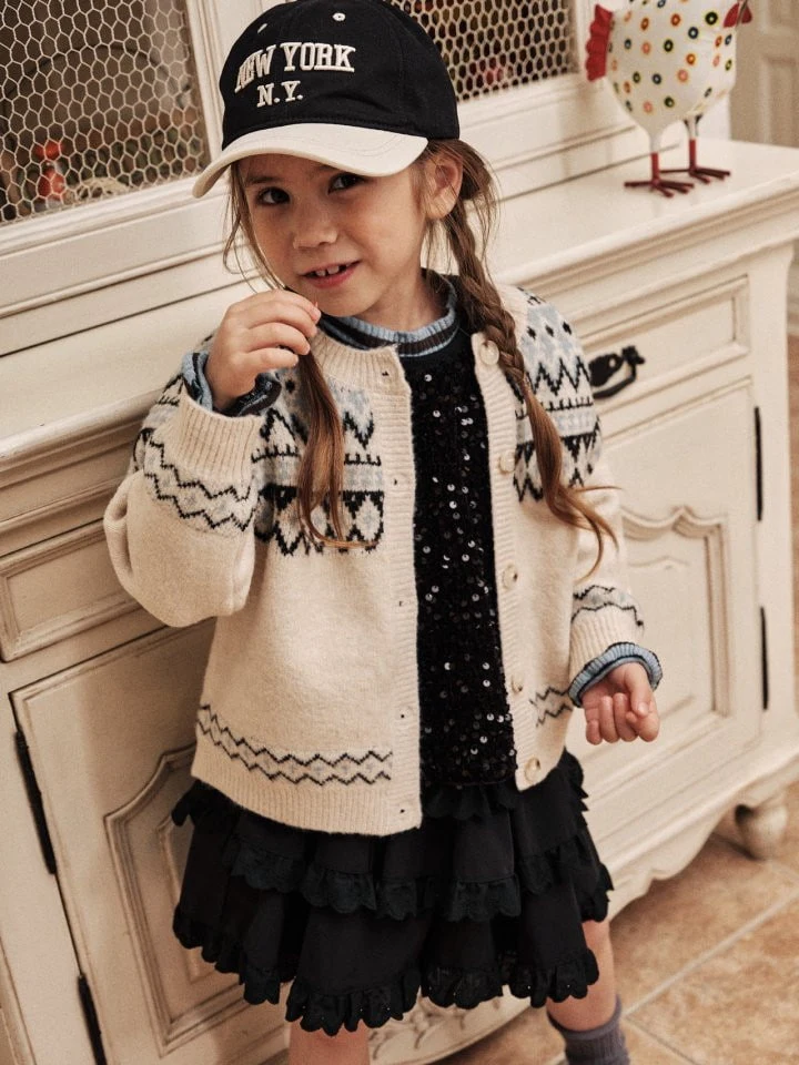 Mumunbaba - Korean Children Fashion - #toddlerclothing - Jacquard Wool Knit Cardigan - 6