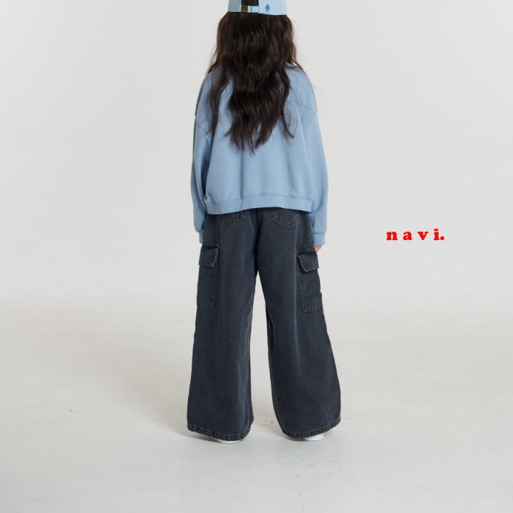 Navi - Korean Children Fashion - #Kfashion4kids - Cargo Wide Denim Pants - 4