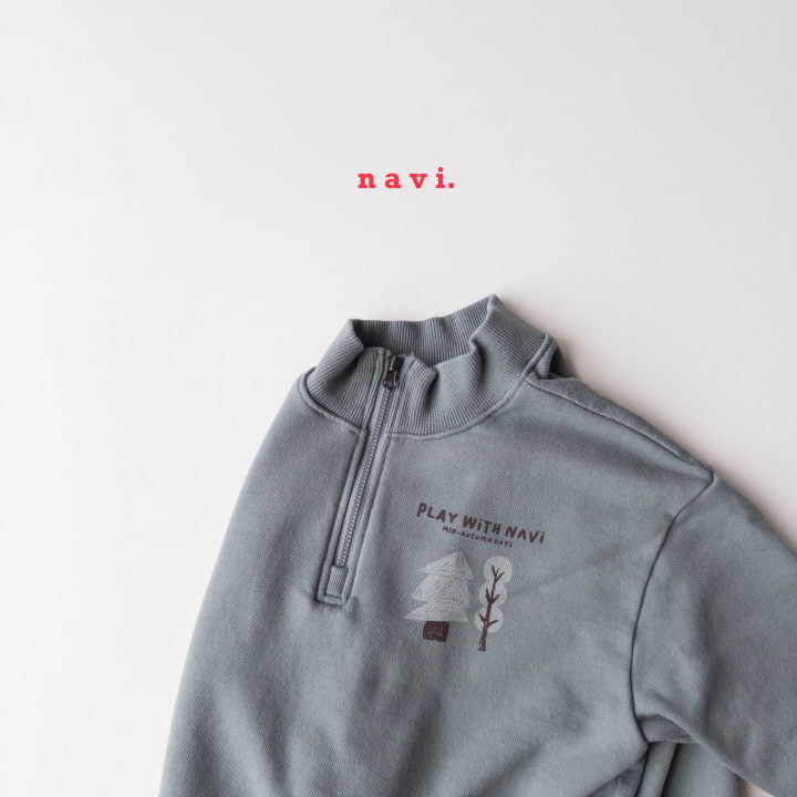 Navi - Korean Children Fashion - #todddlerfashion - Tree Half Zip-up - 9