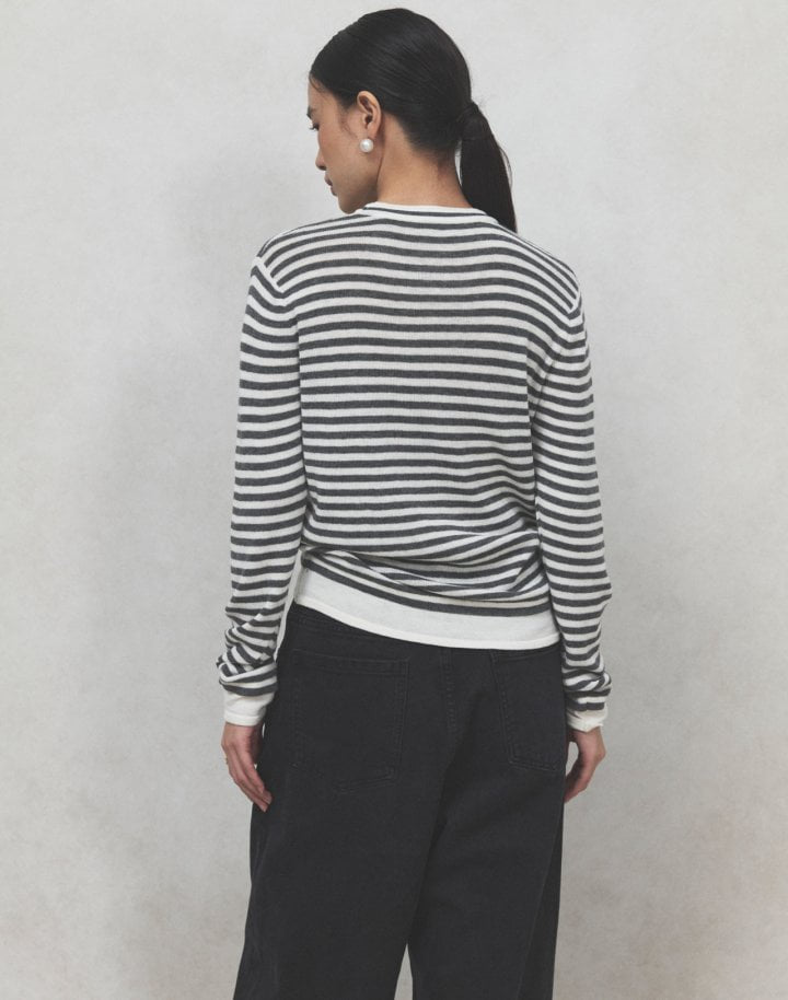 Neroli36 - Korean Women Fashion - #momslook - Wool Stripe Knit Pullover - 12