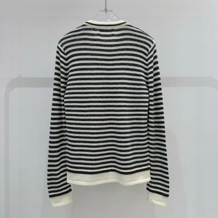 Neroli36 - Korean Women Fashion - #momslook - Wool Stripe Knit Pullover - 2