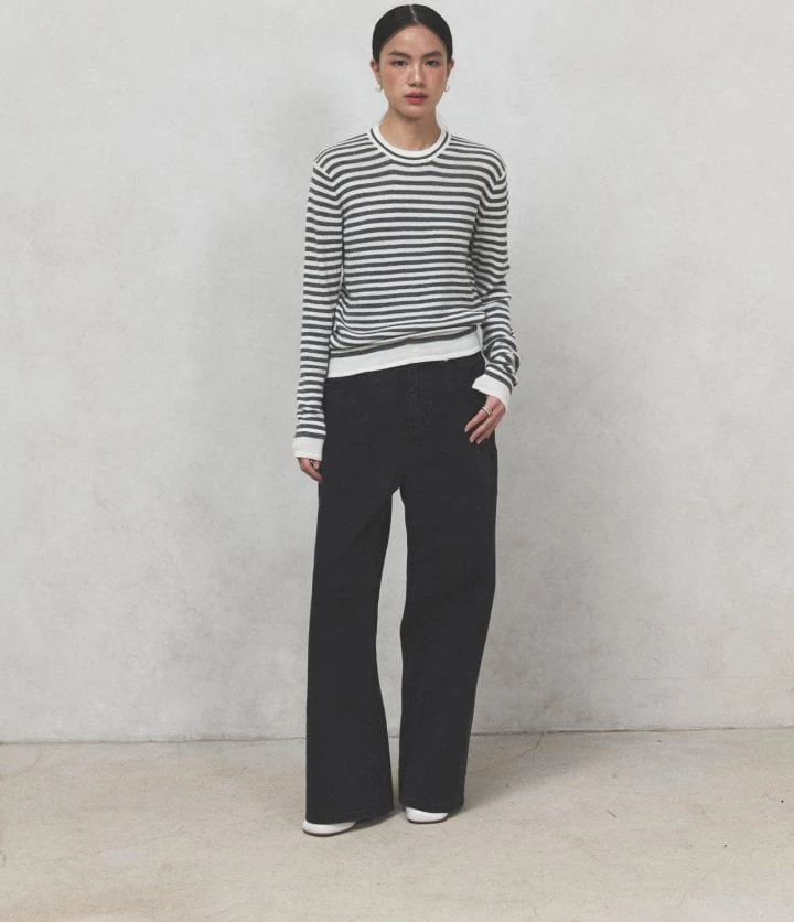 Neroli36 - Korean Women Fashion - #womensfashion - Wool Stripe Knit Pullover - 4