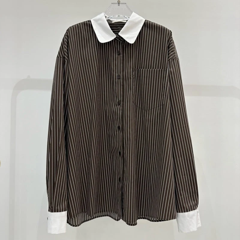 Neroli36 - Korean Women Fashion - #momslook - Stripe Colored Shirt - 2