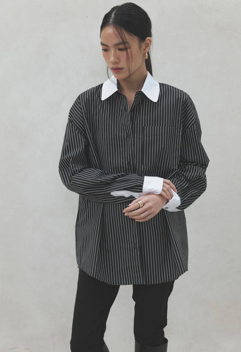 Neroli36 - Korean Women Fashion - #momslook - Stripe Colored Shirt - 8