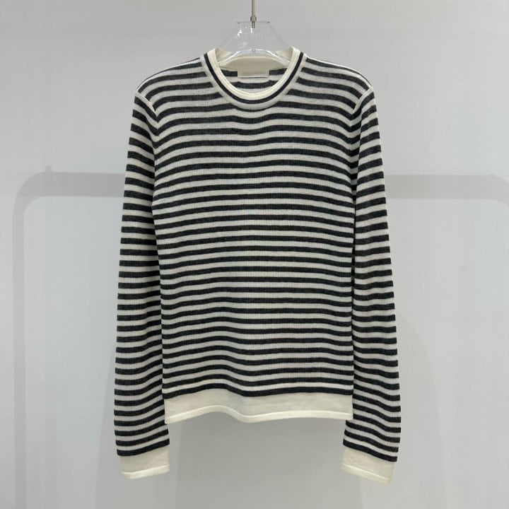 Neroli36 - Korean Women Fashion - #womensfashion - Wool Stripe Knit Pullover