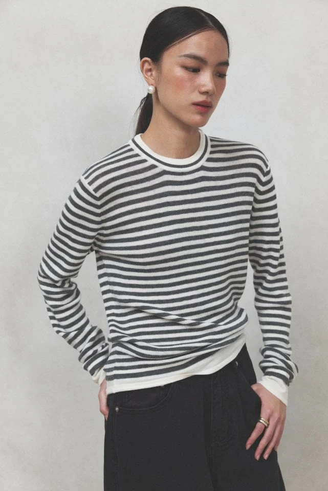 Neroli36 - Korean Women Fashion - #womensfashion - Wool Stripe Knit Pullover - 7