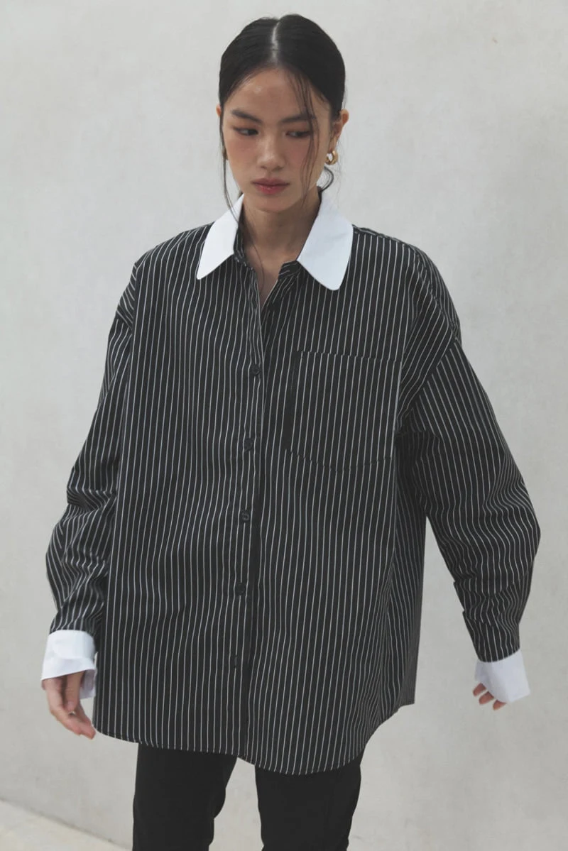 Neroli36 - Korean Women Fashion - #womensfashion - Stripe Colored Shirt - 5