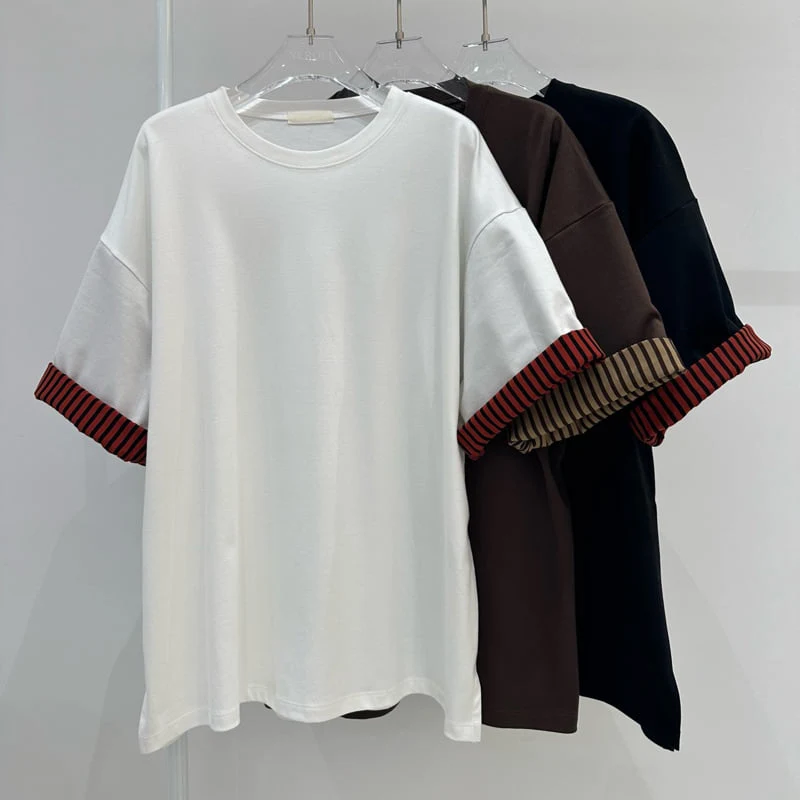 Neroli36 - Korean Women Fashion - #womensfashion - Silket Colored Tee