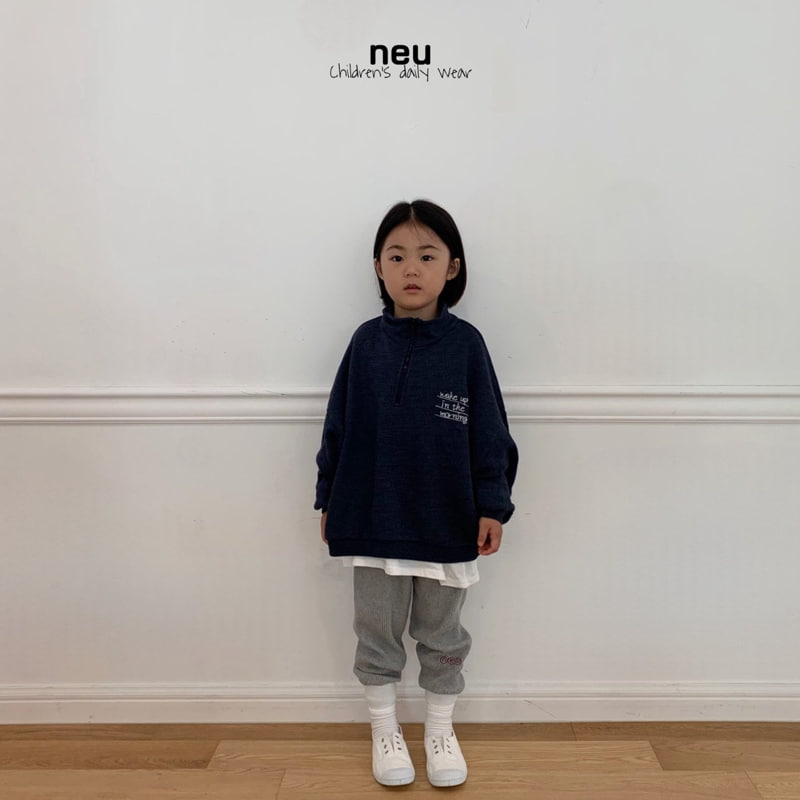 Neu - Korean Children Fashion - #kidsshorts - Half Zip-up - 4