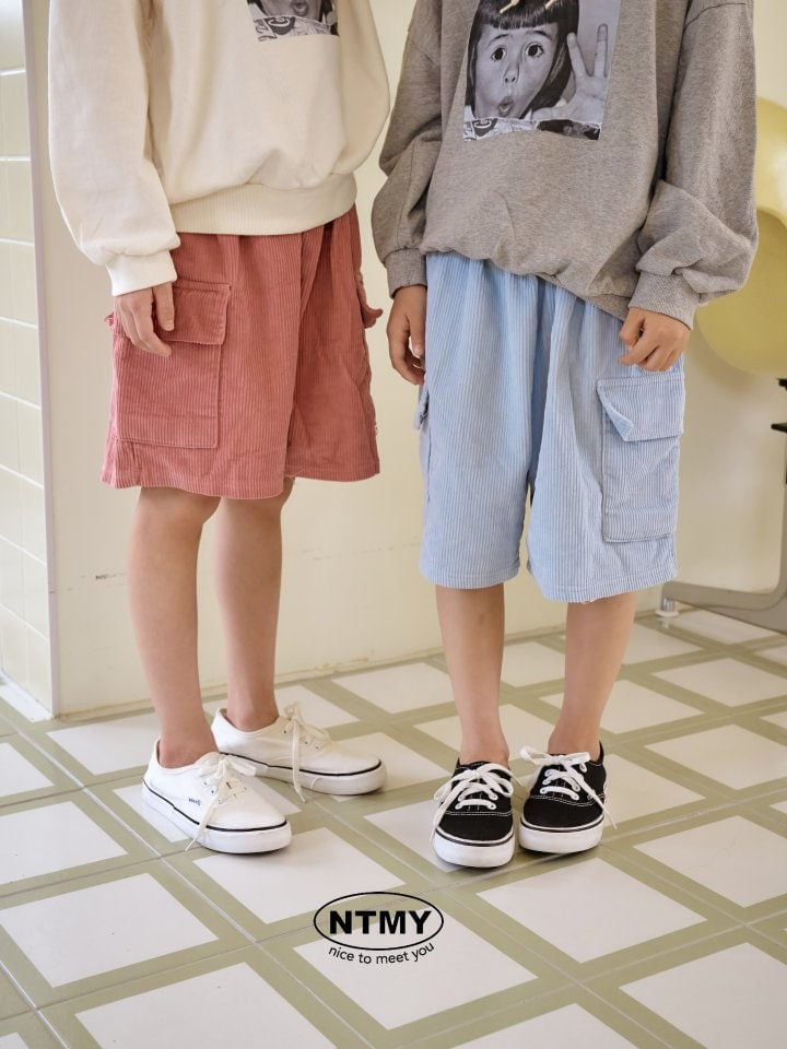 Nice To Meet You - Korean Children Fashion - #childofig - Corduroy Pocket Half Pants - 2