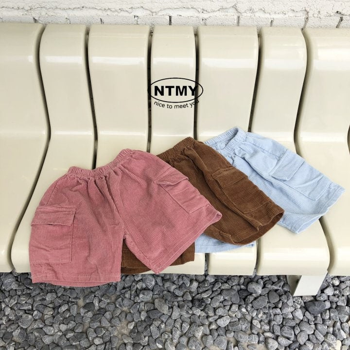 Nice To Meet You - Korean Children Fashion - #kidzfashiontrend - Corduroy Pocket Half Pants - 9