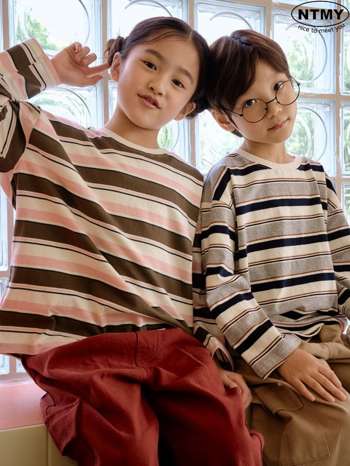 Nice To Meet You - Korean Children Fashion - #toddlerclothing - Multi Stripe Tee - 6