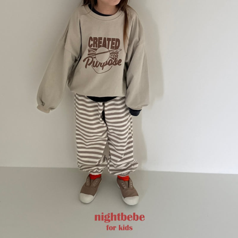 Night Bebe - Korean Children Fashion - #discoveringself - Butter Stripe Jogger Pants - 8