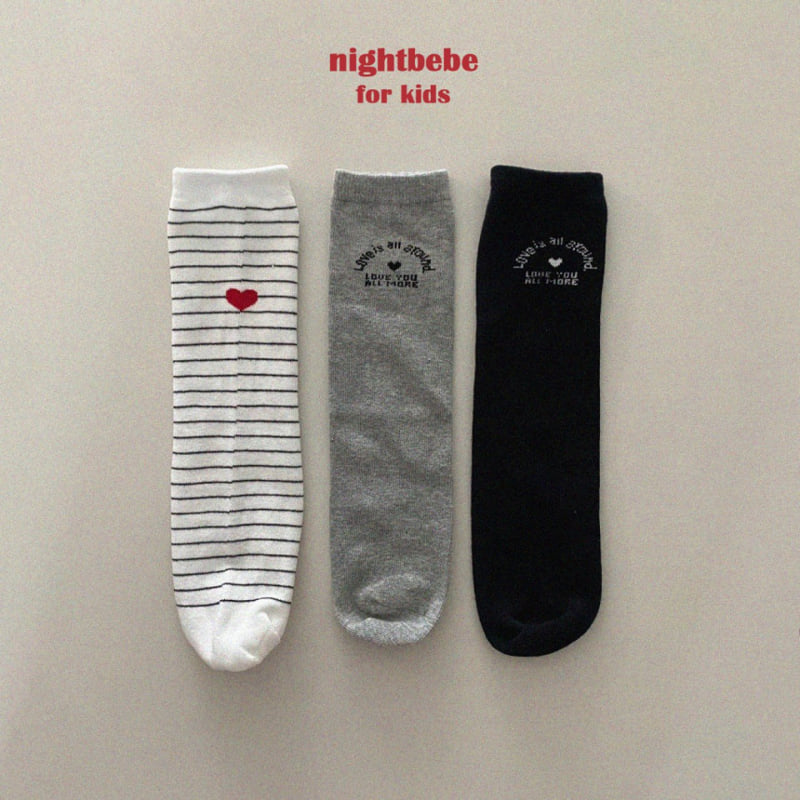 Night Bebe - Korean Children Fashion - #minifashionista - Love Knee Socks  - 5