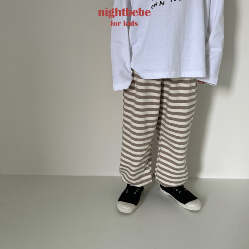 Night Bebe - Korean Children Fashion - #toddlerclothing - Butter Stripe Jogger Pants - 3