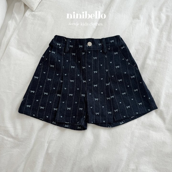 Ninibello - Korean Children Fashion - #childofig - Ribbon Denim Half Pants - 3