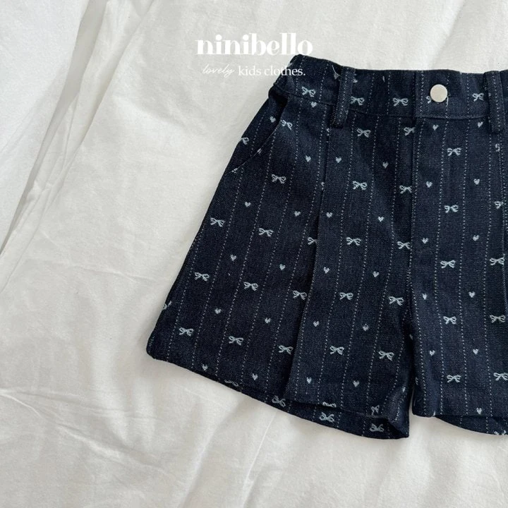 Ninibello - Korean Children Fashion - #childofig - Ribbon Denim Half Pants - 4