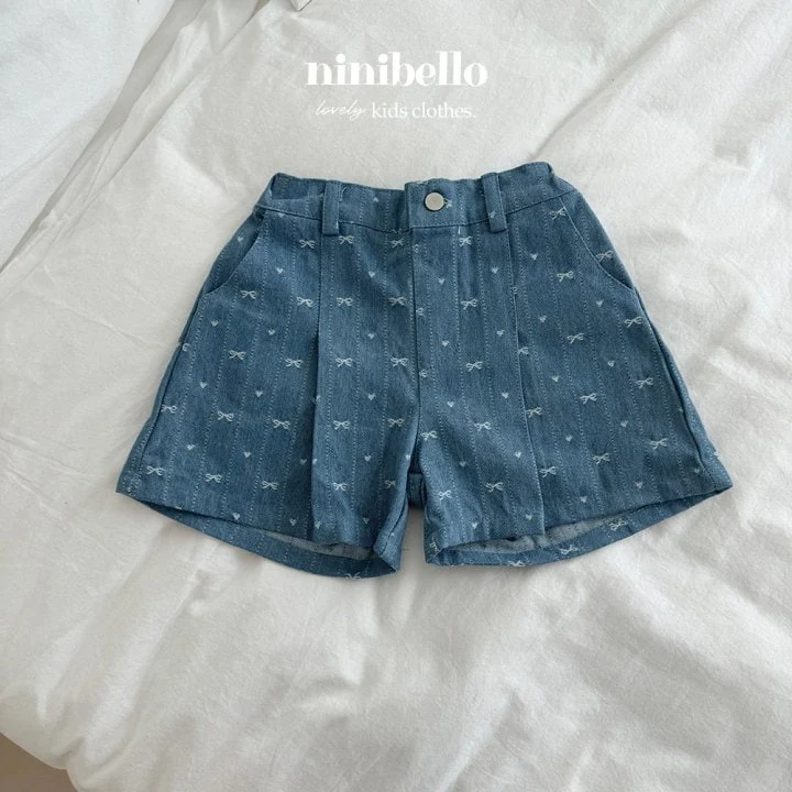 Ninibello - Korean Children Fashion - #designkidswear - Ribbon Denim Half Pants - 6