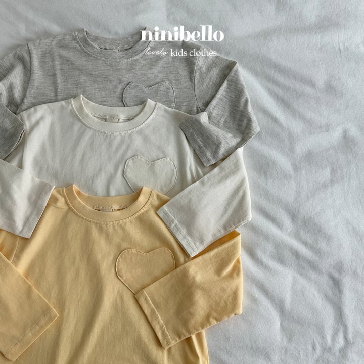 Ninibello - Korean Children Fashion - #discoveringself - Heart Pocket Tee - 3