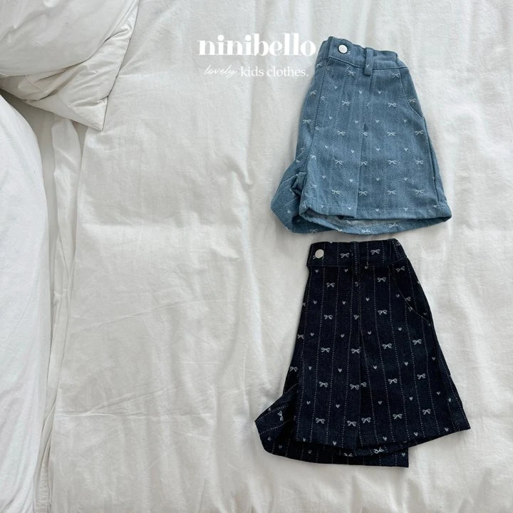 Ninibello - Korean Children Fashion - #discoveringself - Ribbon Denim Half Pants - 7