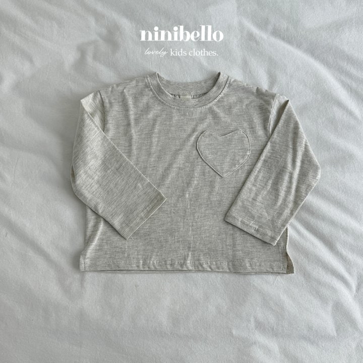 Ninibello - Korean Children Fashion - #discoveringself - Heart Pocket Tee - 4