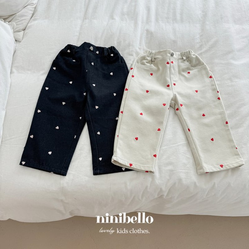 Ninibello - Korean Children Fashion - #kidsshorts - Wonder Heart Denim Pants - 2