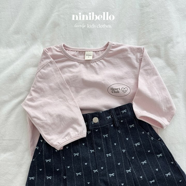 Ninibello - Korean Children Fashion - #kidsshorts - Heart Club Tee - 12