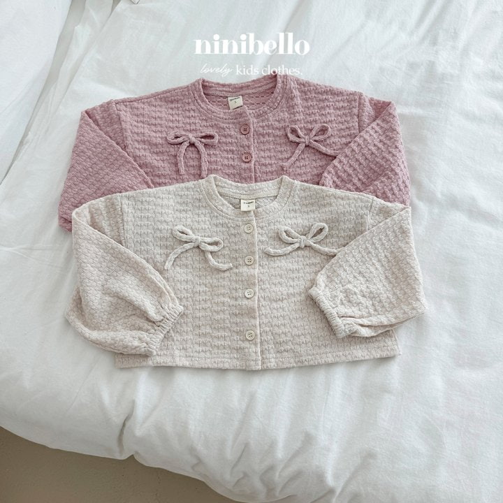 Ninibello - Korean Children Fashion - #kidsshorts - Ang Ribbon Cardigan