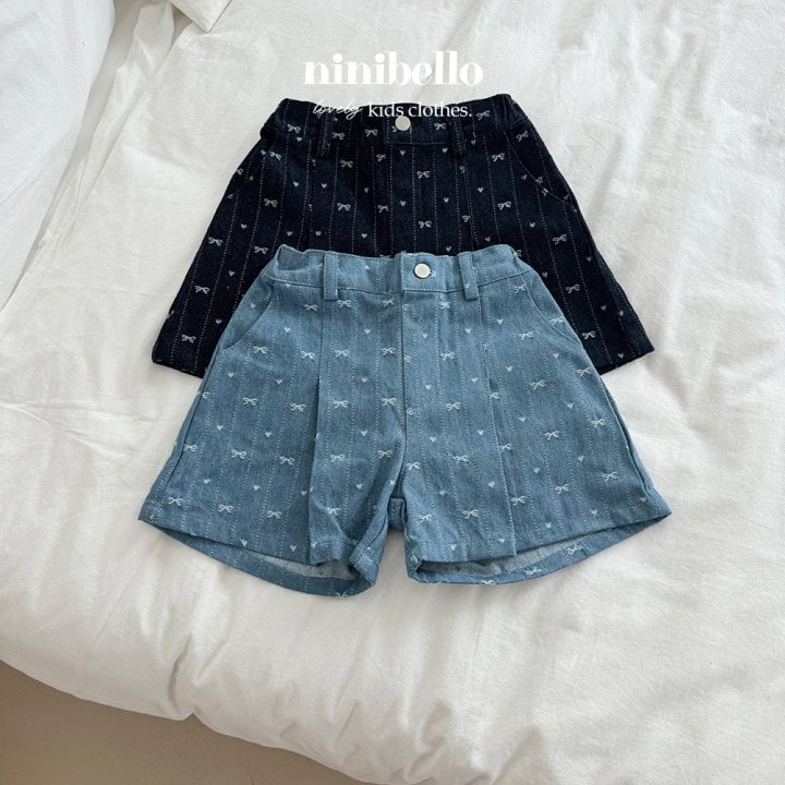 Ninibello - Korean Children Fashion - #minifashionista - Ribbon Denim Half Pants