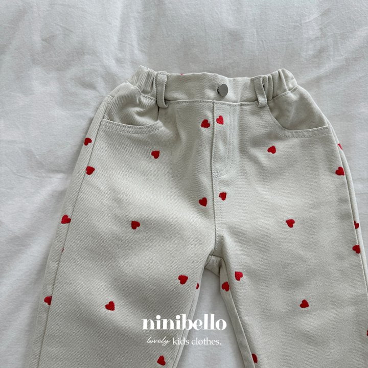 Ninibello - Korean Children Fashion - #prettylittlegirls - Wonder Heart Denim Pants - 9