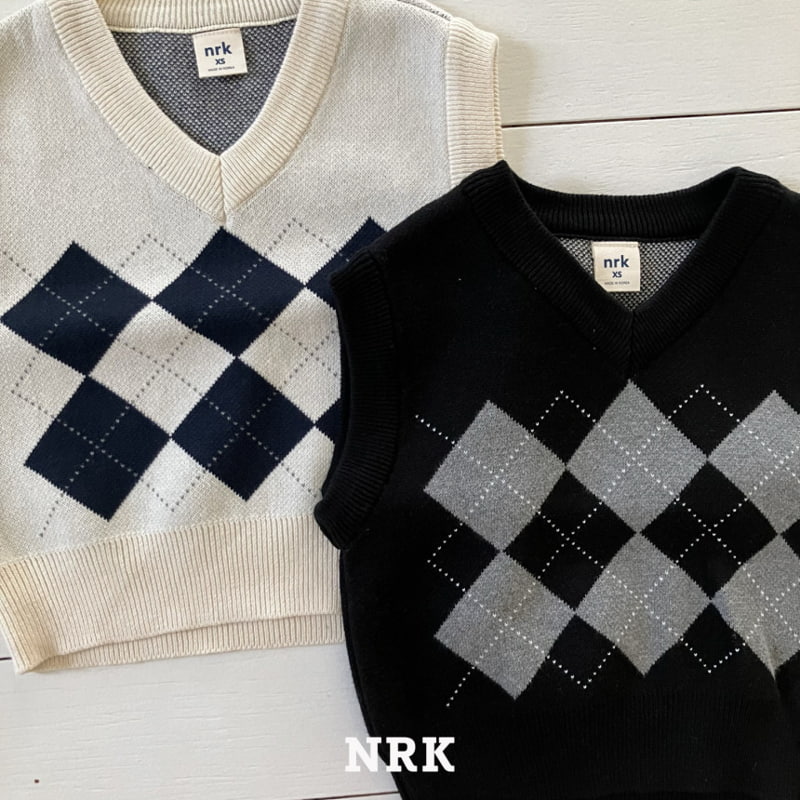 Nrk - Korean Children Fashion - #childofig - Cotton Argyle Knit Vest - 2