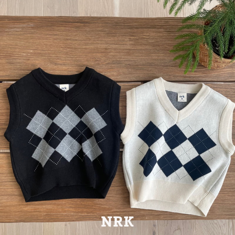 Nrk - Korean Children Fashion - #childrensboutique - Cotton Argyle Knit Vest - 3