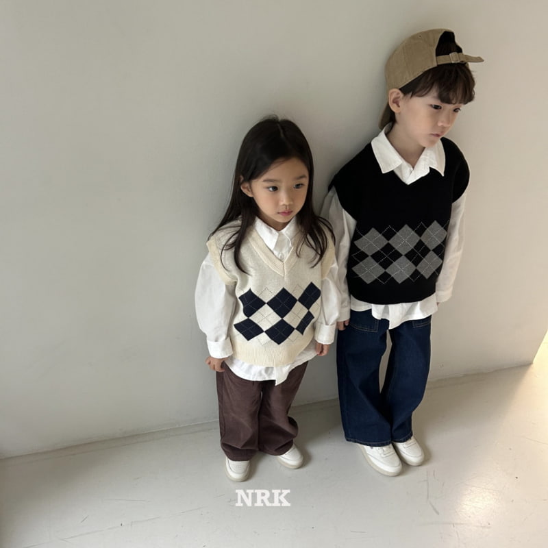 Nrk - Korean Children Fashion - #magicofchildhood - Cotton Argyle Knit Vest - 12