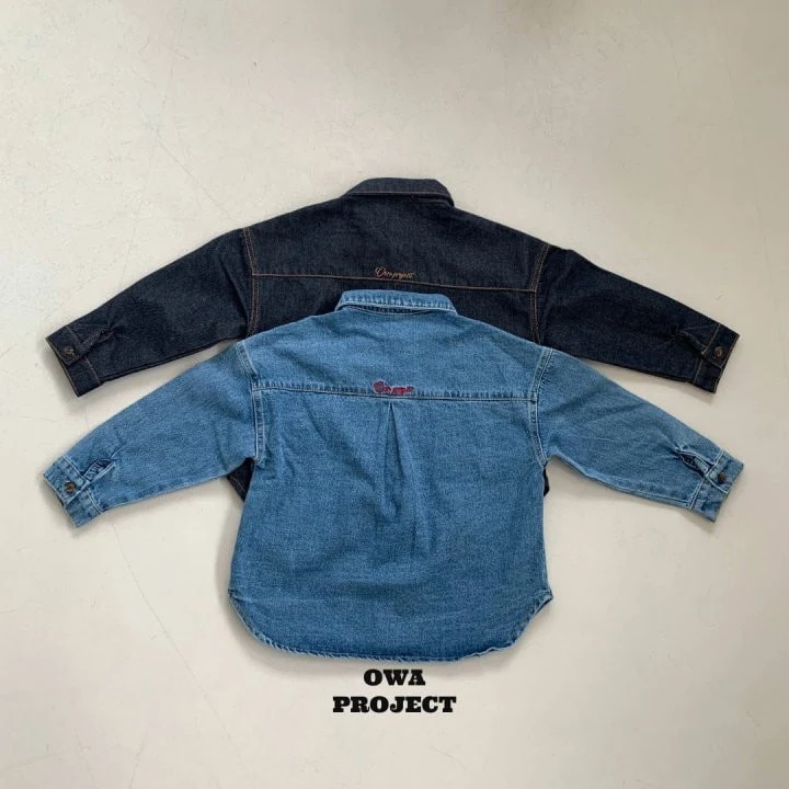 O Wa - Korean Children Fashion - #kidsstore - Blue Zone Denim Shirt - 2