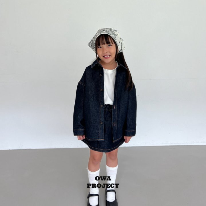 O Wa - Korean Children Fashion - #todddlerfashion - Blue Zone Denim Shirt - 9