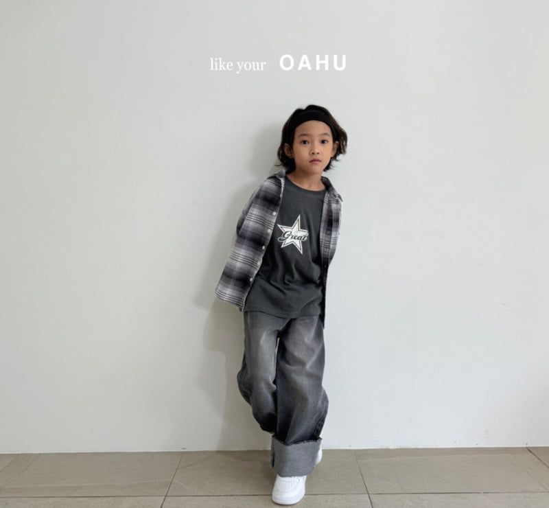 O'Ahu - Korean Children Fashion - #Kfashion4kids - Roll-up Wide Denim Pants - 7