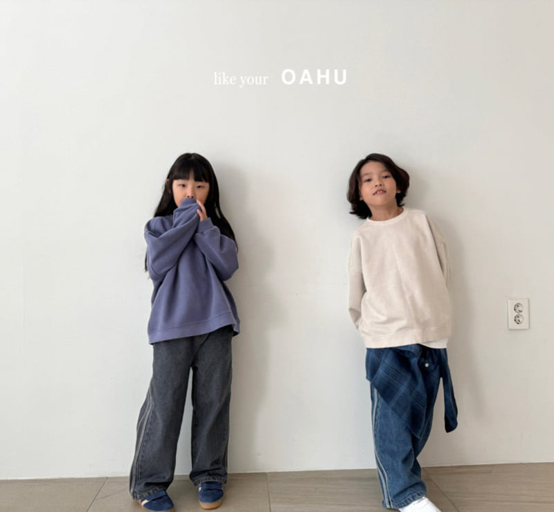 O'Ahu - Korean Children Fashion - #kidsshorts - Track Denim Pants - 6