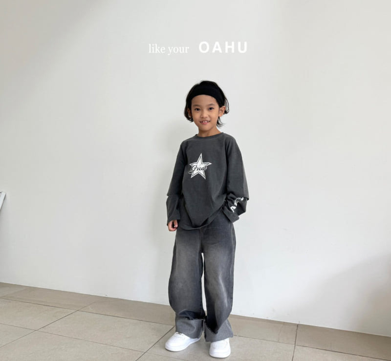 O'Ahu - Korean Children Fashion - #kidsstore - Roll-up Wide Denim Pants - 5