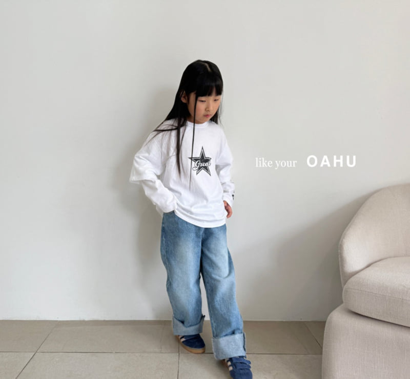 O'Ahu - Korean Children Fashion - #prettylittlegirls - Roll-up Wide Denim Pants - 11