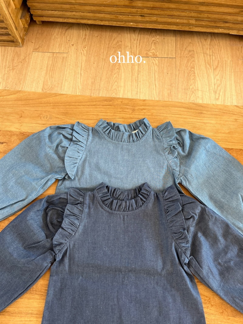 Ohho - Korean Children Fashion - #designkidswear - Denim Wing Blouse - 12