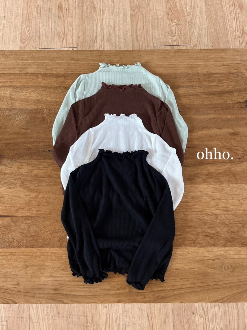 Ohho - Korean Children Fashion - #toddlerclothing - Dove Rib Half Turtleneck Tee - 11