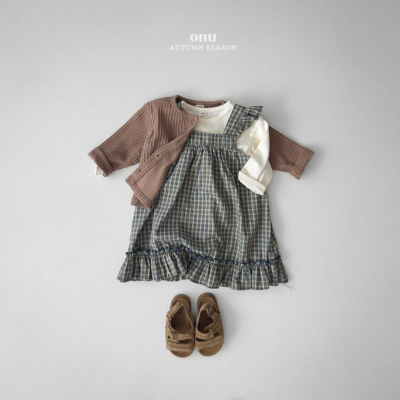 Onu - Korean Children Fashion - #fashionkids - Check Frill Dress - 12