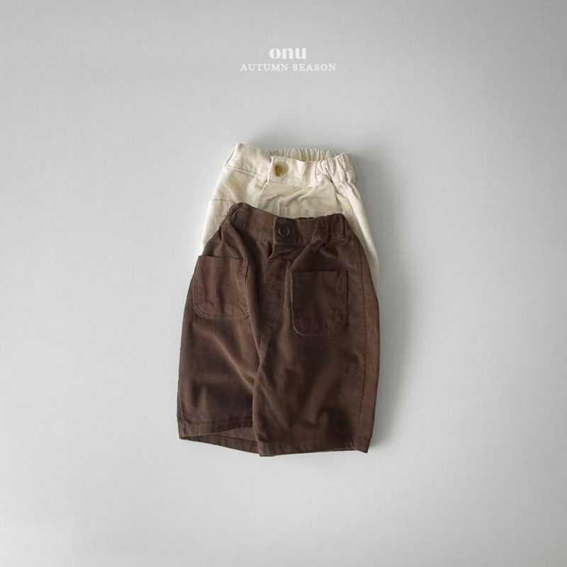 Onu - Korean Children Fashion - #fashionkids - Ankle Corduroy Pants